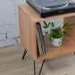 50cm Solid Hardwood Tasmanian Oak Record Player Stand W/ Hairpin Legs