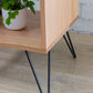 50cm Solid Hardwood Tasmanian Oak Record Player Stand W/ Hairpin Legs
